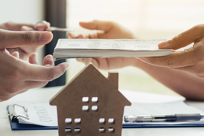 A buyer paying for a property with cash