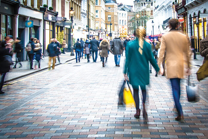 A busy shopping street